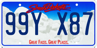 SD license plate 99YX87