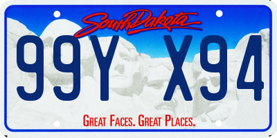 SD license plate 99YX94