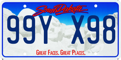 SD license plate 99YX98