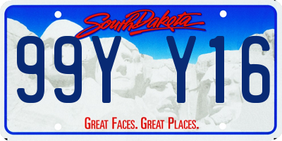 SD license plate 99YY16