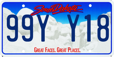 SD license plate 99YY18