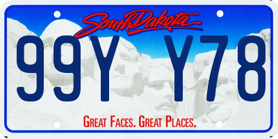 SD license plate 99YY78