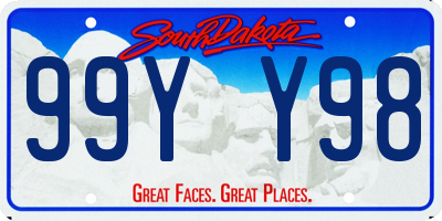 SD license plate 99YY98