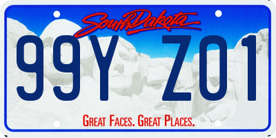 SD license plate 99YZ01