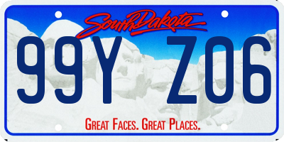 SD license plate 99YZ06