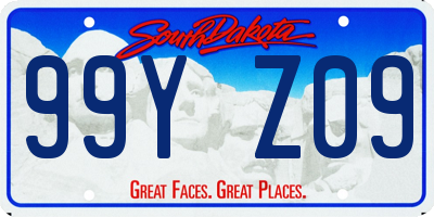SD license plate 99YZ09