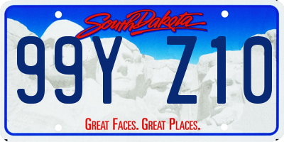 SD license plate 99YZ10