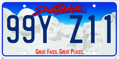 SD license plate 99YZ11