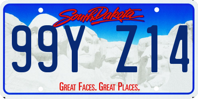 SD license plate 99YZ14