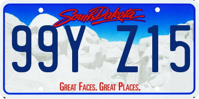 SD license plate 99YZ15