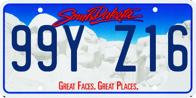 SD license plate 99YZ16