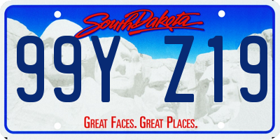 SD license plate 99YZ19