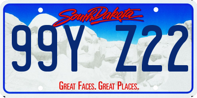 SD license plate 99YZ22