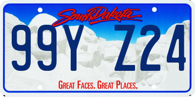 SD license plate 99YZ24