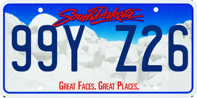 SD license plate 99YZ26