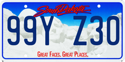 SD license plate 99YZ30