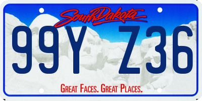 SD license plate 99YZ36