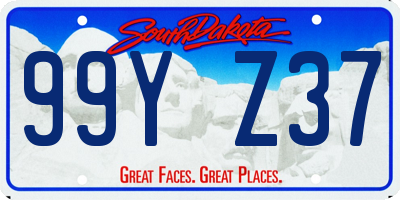 SD license plate 99YZ37