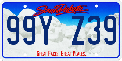 SD license plate 99YZ39