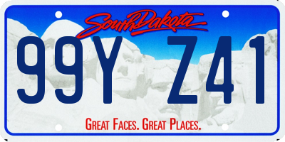 SD license plate 99YZ41