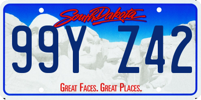 SD license plate 99YZ42