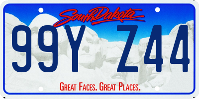 SD license plate 99YZ44