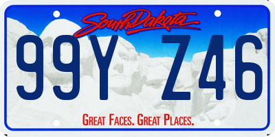 SD license plate 99YZ46