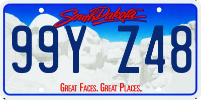 SD license plate 99YZ48