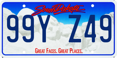 SD license plate 99YZ49