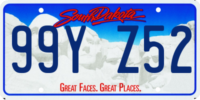 SD license plate 99YZ52