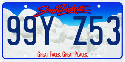 SD license plate 99YZ53