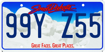 SD license plate 99YZ55