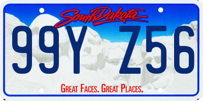 SD license plate 99YZ56