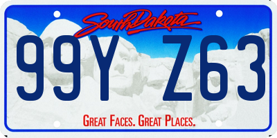 SD license plate 99YZ63