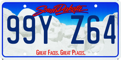 SD license plate 99YZ64