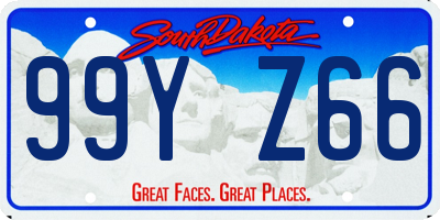 SD license plate 99YZ66
