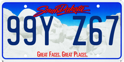 SD license plate 99YZ67