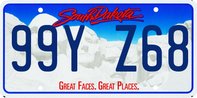 SD license plate 99YZ68