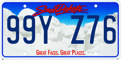 SD license plate 99YZ76