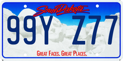 SD license plate 99YZ77