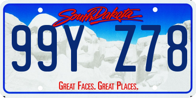 SD license plate 99YZ78