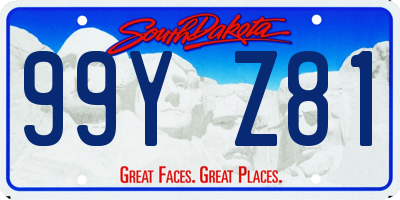 SD license plate 99YZ81