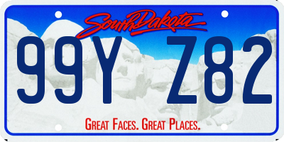 SD license plate 99YZ82