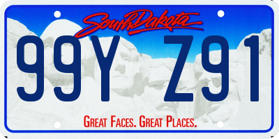 SD license plate 99YZ91