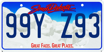 SD license plate 99YZ93