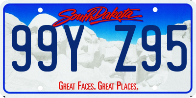 SD license plate 99YZ95