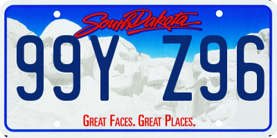 SD license plate 99YZ96