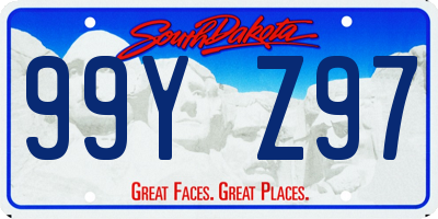 SD license plate 99YZ97