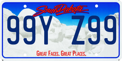 SD license plate 99YZ99