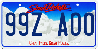 SD license plate 99ZA00